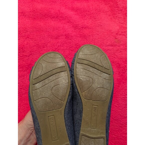 American Eagle by Payless Blue Denim Flats Women’s 6 Slip On Ballet Casual Shoes - Picture 5 of 6